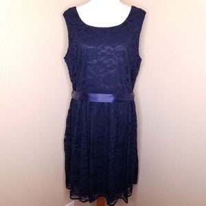 Navy Lace Formal Dress